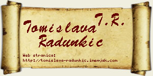 Tomislava Radunkić vizit kartica